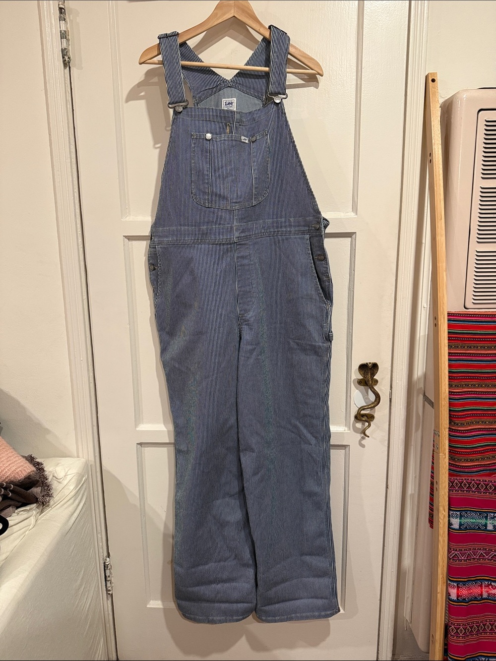 Lee Blue Denim Carpenter Overalls • Unisex • L